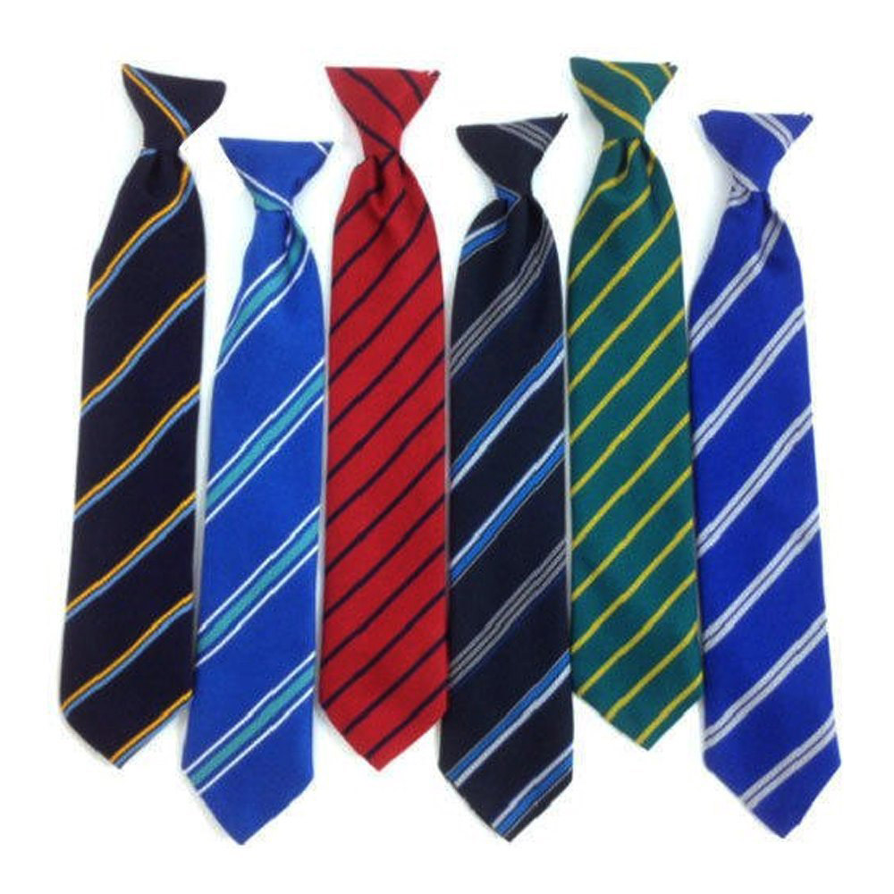 Six colorful school ties on a white background - K Square Edutainment.