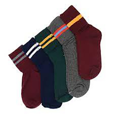 Vibrant collection of five pairs of socks for school by k square edutainment.