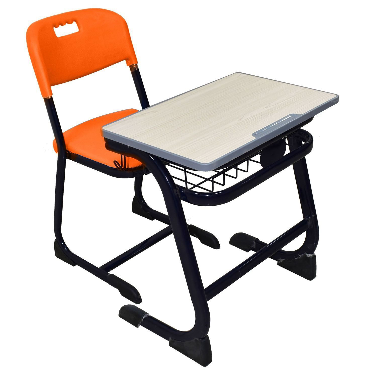 Student table and chair in orange with black color - k Square Edutainment